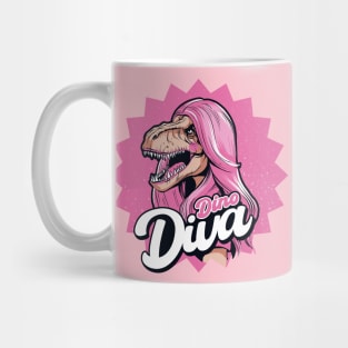 Pink Dino Diva Barbie Girl Mug